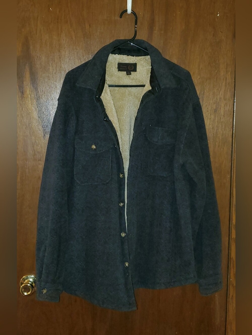 Victory Sportswear Sherpa-Lined Dark Gray Jacket Coat Sz Large